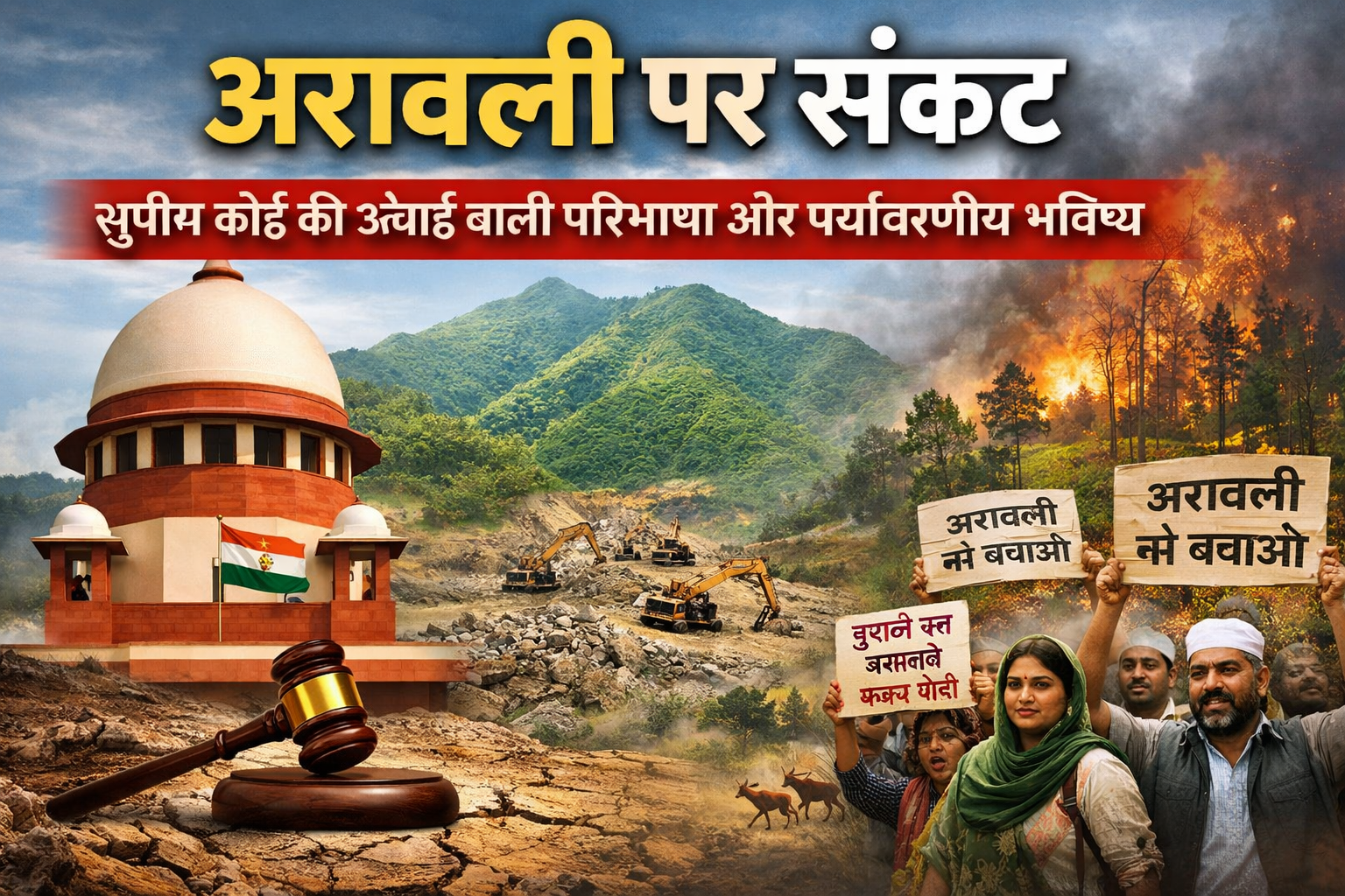 अरावली पर संकट: सुप्रीम कोर्ट की ऊँचाई आधारित परिभाषा और पर्यावरणीय भविष्य